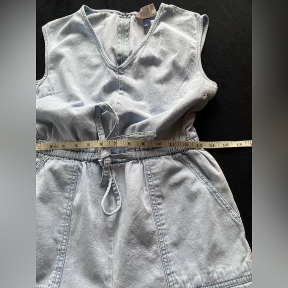 Universal Thread Indigo One Piece Cropped Bell Bottom Romper Jumpsuit! Size XS. - Picture 9 of 11